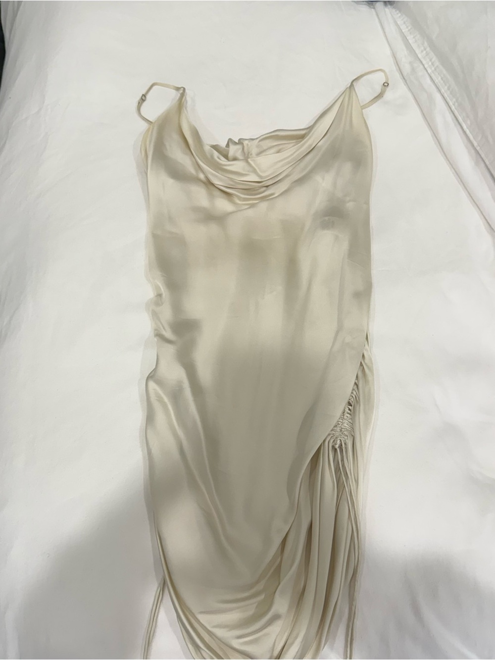 Wilfred aritzia Silk Cowl Neck Slip Dress - Cream